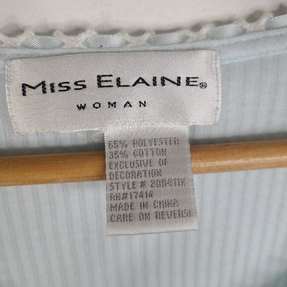 Vintage Miss Elaine Baby Blue Floral Lounge House Dress - Picture 7 of 7